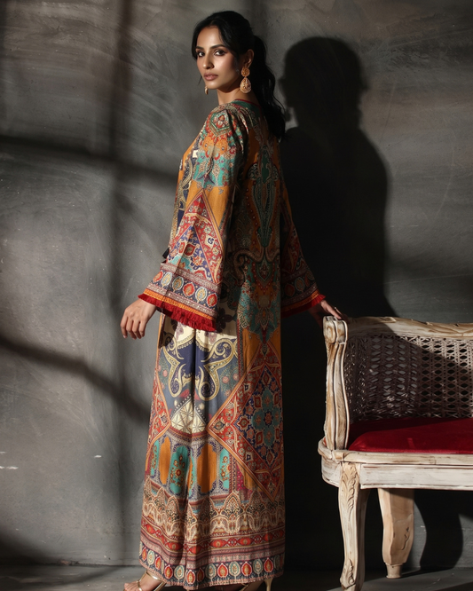 IMPERIAL TAPESTRY PRINTED DRESS  2-PIECE SUIT
