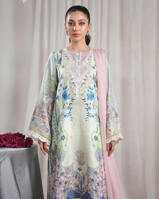 PASTEL MEADOW PRINTED 3-PIECE SUIT
