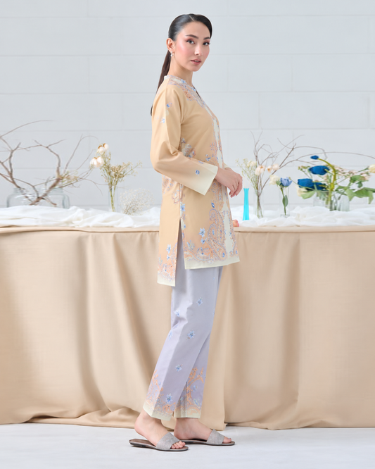 PASTEL SAND PRINTED 2-PIECE SUIT