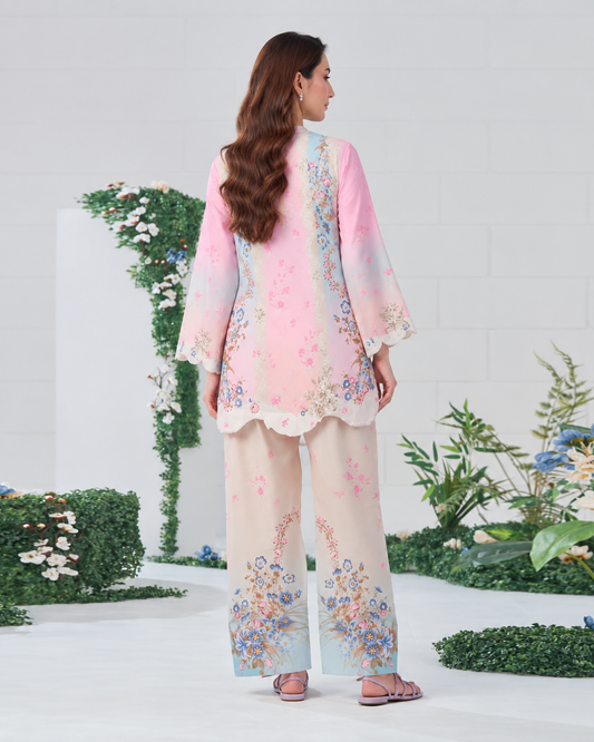 PINK PETAL HAZE PRINTED 2-PIECE SUIT