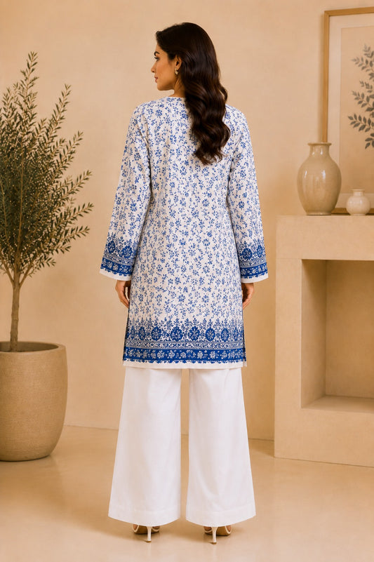 Bana Dora Lawn – Royal Blue White
