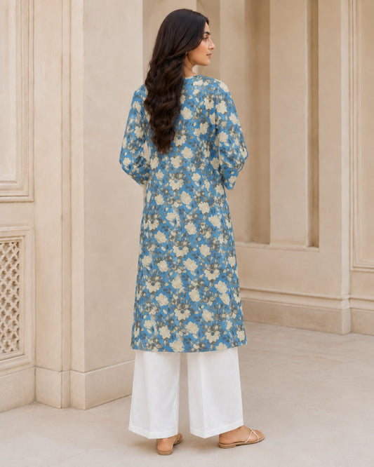 PURE LAWN – ROYAL BLUE FLORAL