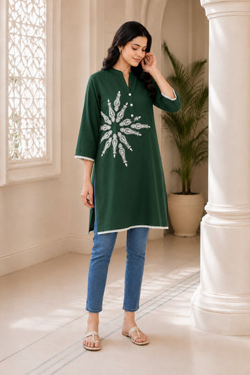 EMBROIDERED TOP - FOREST BLOOM