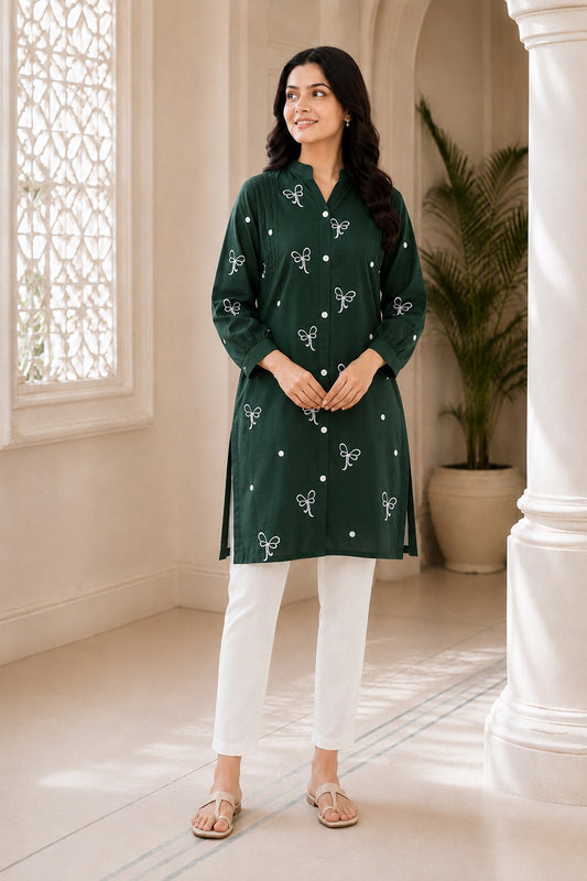 EMBROIDERED TOP - FOREST CHARM