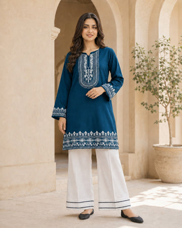 MIDNIGHT BLUE EMB CO-ORD SET