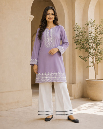 LILAC BLOOM EMB CO-ORD SET