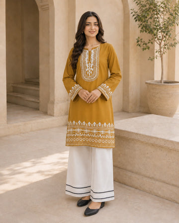 GOLDEN GLOW EMB CO-ORD SET