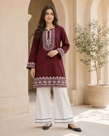 ROYAL MAROON EMB CO-ORD SET