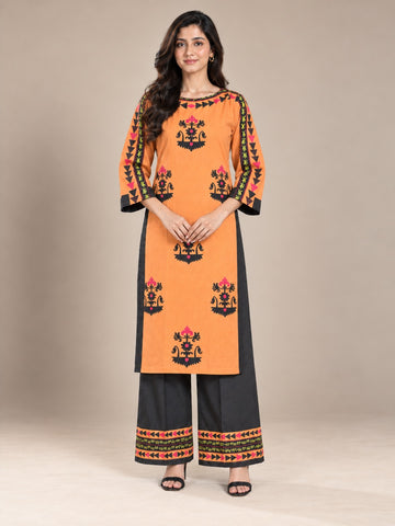 Rust Orange Bana Dora Kaftan Co-ord Set