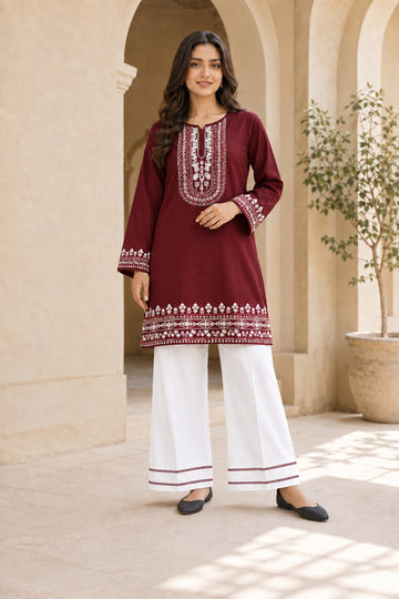 Red Embroidered Co-ord Set
