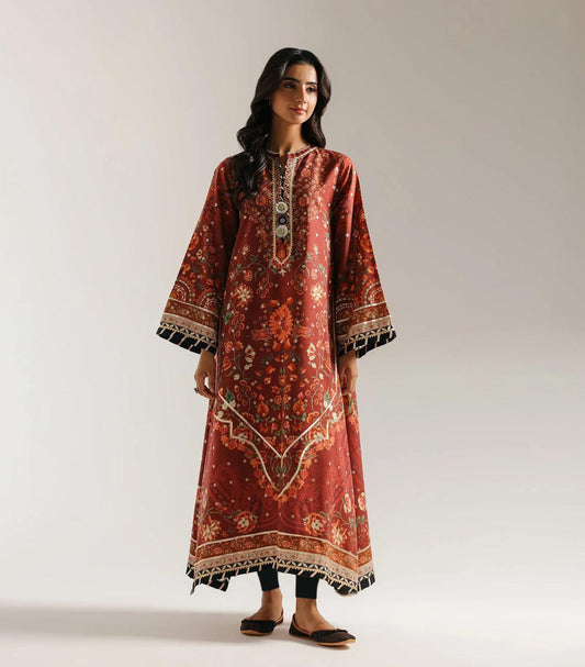BURNT SIENNA PRINTED 2 & 3 PIECE SUIT