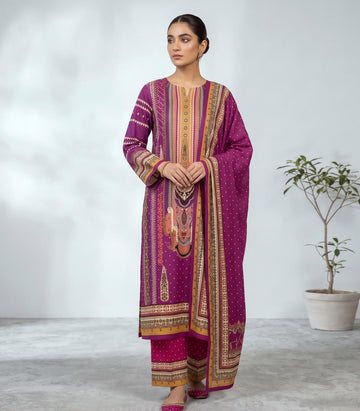 MAGENTA HERITAGE PRINTED 3 - PIECE SUIT