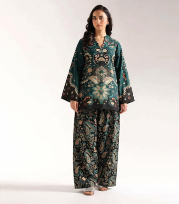 TEAL NOIR 2 PRINTED 2-PIECE SUIT